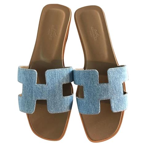 hermes sandals oran blue|Hermes oran sandals on sale.